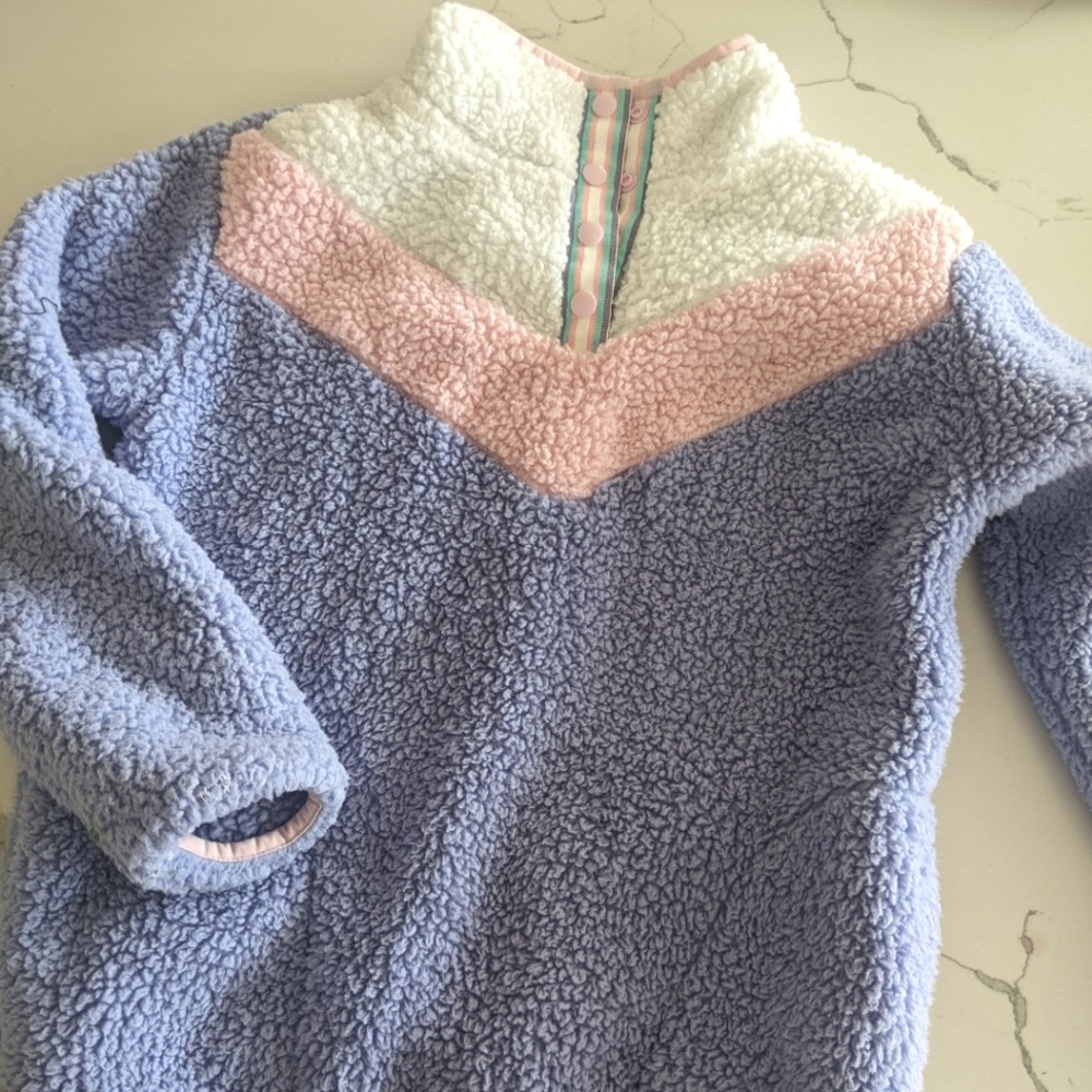 Color Block Sherpa Style Zip-up